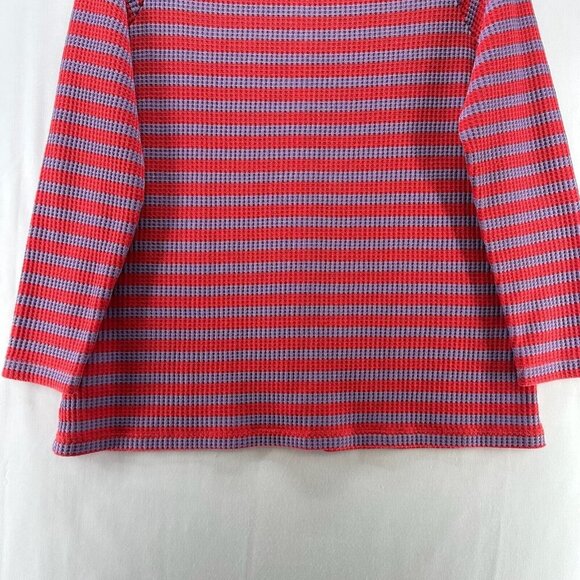 Soft Surroundings Sweater Womens PL Serene Button Collar Waffle Knit Red Purple - Picture 6 of 11